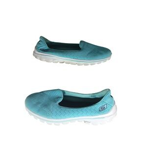 Skechers Go Walk 2 Womens Turquoise Slip On Sneakers Size 10